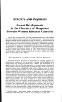 Recent developments in the clearance of manpower between western European countries