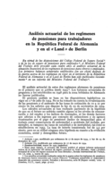 Análisis actuarial de los regímenes de pensiones para trabajadores en la República Federal de Alemania y en el « Land » de Berlín
