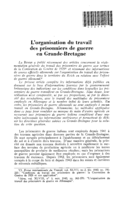 L'organisation du travail des prisonniers de guerre en Grande-Bretagne