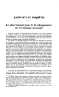 Le plan Vanoni pour le développement de l'économie italienne
