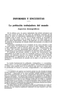 La población trabajadora del mundo: aspectos demográficos