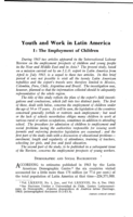 Youth and work in Latin America: I / The employment of children