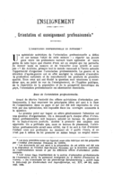 Orientation et enseignement professionnels