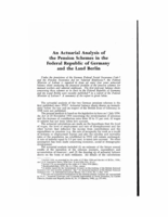 An actuarial analysis of the pension schemes in the Federal Republic of Germany and the land Berlin