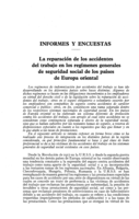 La reparación de los accidentes del trabajo en los regímenes generales de seguridad social de los países de Europa Oriental