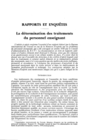 La détermination des traitements du personnel enseignant