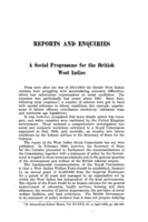 A social programme for the British West Indies
