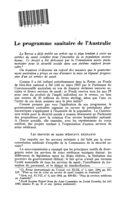 Le programme sanitaire de l'Australie