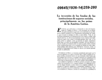 La inversión de los fondos de las instituciones de seguros sociales, principalmente en los países de la America Latina