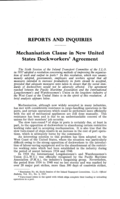 Mechanisation clause in new United States dockworkers' agreement