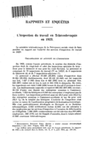 L'inspection du travail en Tchécoslovaquie en 1923