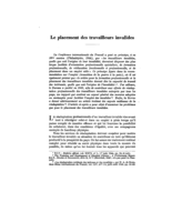 Le placement des travailleurs invalides