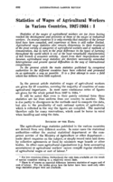 Statistics of wages of agricultural workers in various countries, 1927-1934: I