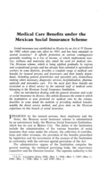 Medical care benefits under the Mexican social insurance scheme