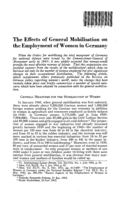 The effects of general mobilisation on the employment of women in Germany