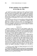 L'état sanitaire des travailleurs de la Côte de l'Or
