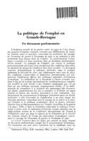 La politique de l'emploi en Grande-Bretagne: un document parlementaire