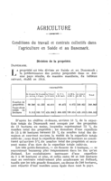 Conditions du travail et contrats collectifs dans l'agriculture en Suède et au Danemark