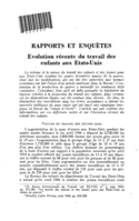 Evolution récente du travail des enfants aux Etats-Unis