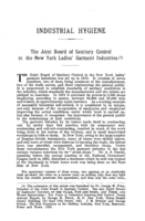 The Joint Board of Sanitary Control in the New York ladies' garment industries
