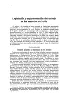 Legislación y reglamentación del trabajo en los arrozales de Italia
