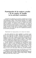 Participación de las mujeres casadas y de las madres de familia en la actividad económica