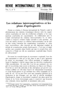 Les relations intercoopératives et les plans d'après-guerre