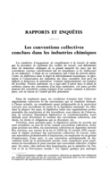 Les conventions collectives conclues dans les industries chimiques