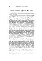 Labour conditions in French west Africa