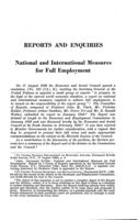 National and international measures for full employment
