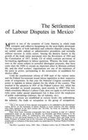 The settlement of labour disputes in Mexico