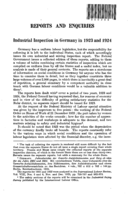 Industrial inspection in Germany in 1923 and 1924