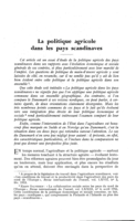 La politique agricole dans les pays scandinaves