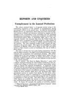 Unemployment in the learned professions