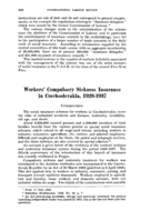 Workers' compulsory sickness insurance in Czechoslovakia, 1926-1937
