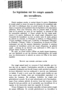 La législation sur les congés annuels des travailleurs