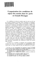 L'organisation des conditions de séjour des marins dans les ports en Grande-Bretagne