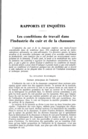 Les conditions de travail dans l'industrie du cuir et de la chaussure