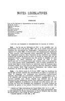 Lois sur les fabriques et réglementation du travail en général