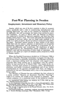 Post-war planning in Sweden: employment, investment and monetary policy