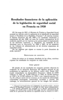 Resultados financieros de la aplicación de la legislación de seguridad social en Francia en 1950