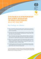 Effectiveness of entrepreneurship development interventions for women entrepreneurs: an ILO-WED issue brief