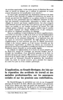 L'application, en Grande-Bretagne, des lois sur Ia réparation des accidents du travail et des maladies professionnelles, sur les assurances sociales et sur les pensions non contributives