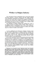 Welfare in Belgian industry