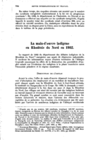 La main-d'œuvre indigène en Rhodésie du Nord en 1932