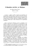 L'éducation ouvrière en Belgique