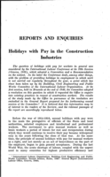 Holidays with pay in the construction industries