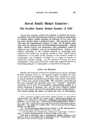 Recent family budget enquiries: the Swedish family budget enquiry of 1933