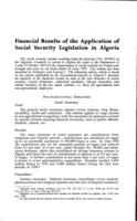 Financial results of the application of social security legislation in Algeria