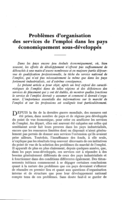 Problèmes d'organisation des services de l'emploi dans les pays économiquement sous-développés